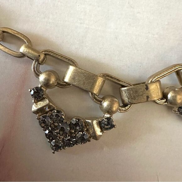 Stella and Dot gold tone rhinestone choker necklace - Picture 7 of 11